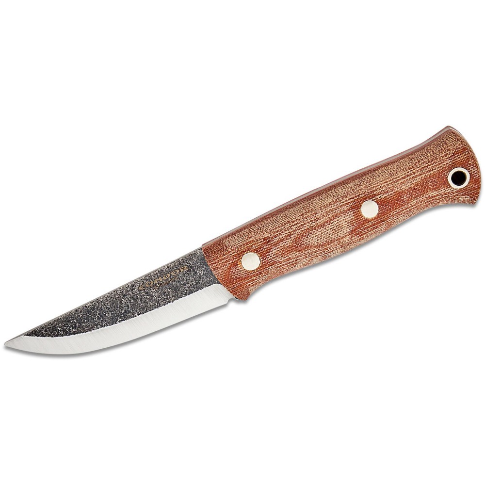 Condor Trivittata Puukko Knife - 3.47" 1095 Carbon Steel Blade Natural Micarta Handle