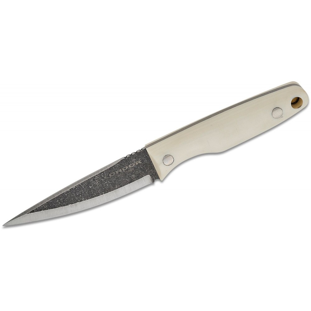 Condor Hawthorne Knife - 4.14" 1095 Blade White Micarta Handle Kydex Sheath