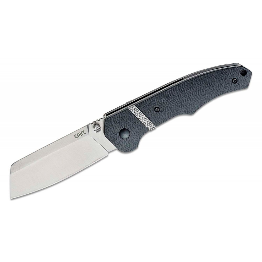  CRKT 7271 Philip Booth Ripsnort II Folding Knife - 3.48" Satin Plain Blade Black GRN Handle