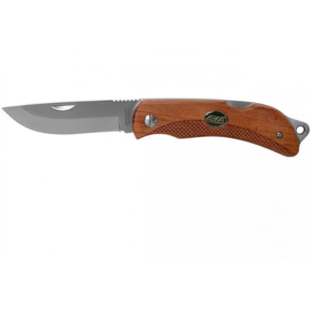 EKA Swede 8 Wood Knife - 3.14" Blade Wood Handle Leather Sheath