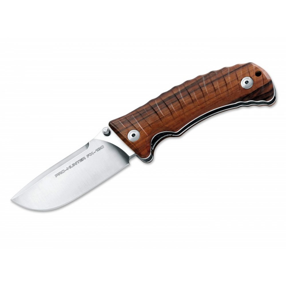 Fox Pro Hunter Folding Knife - 3.75" N690 Blade Santos Wood Handle