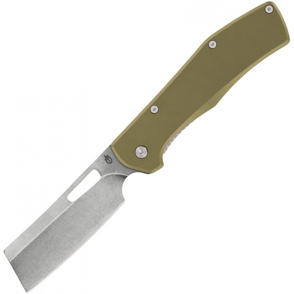 Gerber Flatiron Cleaver Folding Knife - 3.8" Blade Green Stainless Handle Special Offer