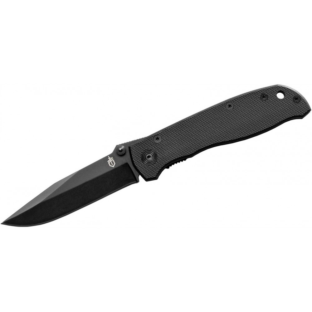 Gerber Air Ranger Folding Knife - 3.3" Black Plain Blade Black G10 Handle Liner Lock