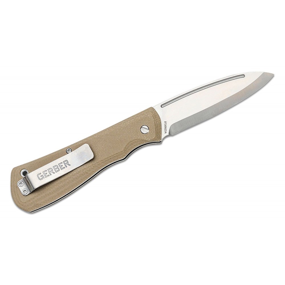 Gerber Mansfield Swayback Folding Knife - 3.15" D2 DP Blade Natural Micarta Handle