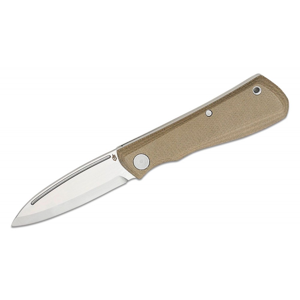 Gerber Mansfield Swayback Folding Knife - 3.15" D2 DP Blade Natural Micarta Handle