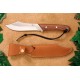 Grohmann Knives Deer and Moose Knife - 5.75" Blade Rosewood Handle Leather Sheath