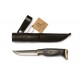 Arctic Legends Hobby Knife - 3.74" Carbon Steel Blade Black Birch Handle with Reindeer Antler Trim Leather Sheath