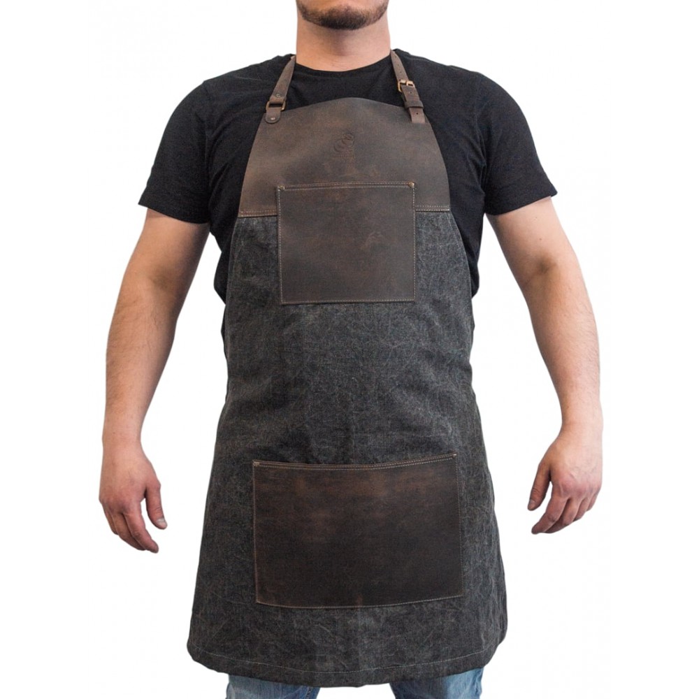 Beavercraft AP4 Brown Canvas with Leather Whittling Apron