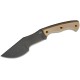 Boker Plus Tracker Fixed Blade Knife - 7.2" Black Recurve Blade Brown Micarta Handle