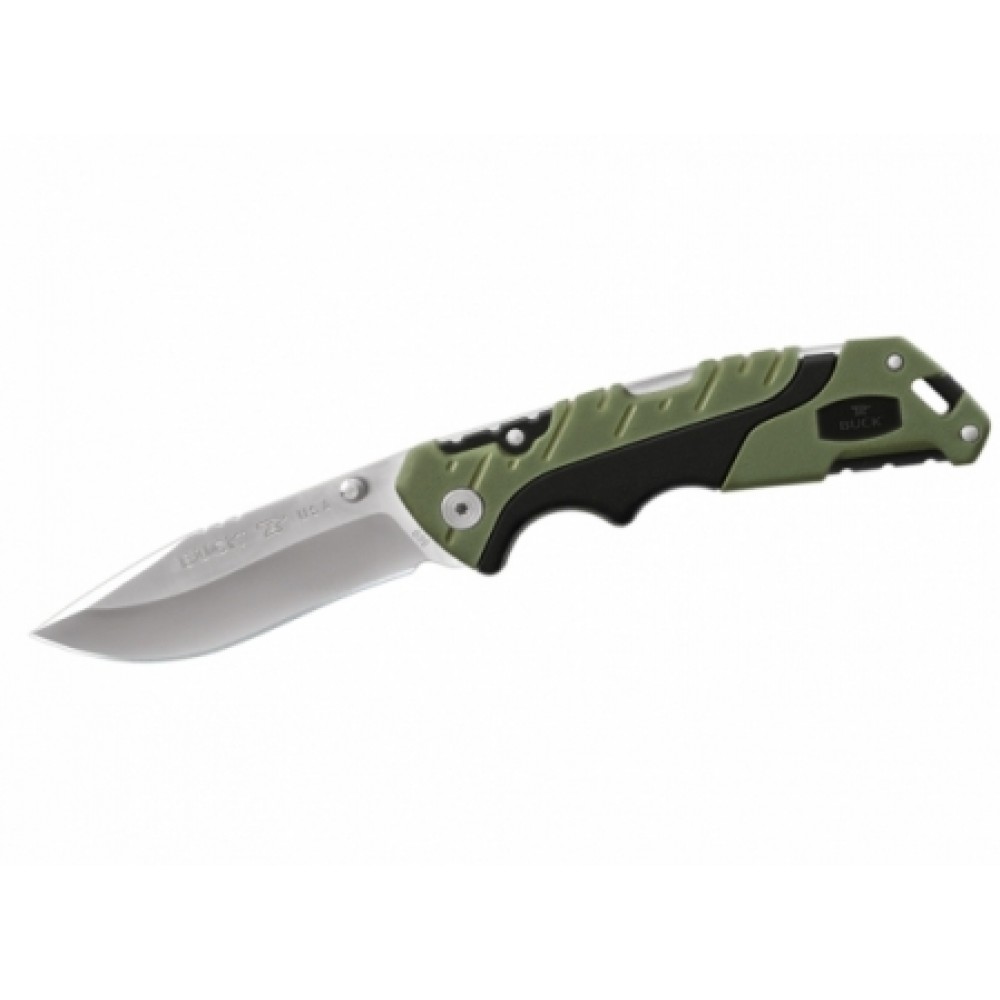 Buck 659 Large Pursuit Folding Knife Green GRN and Rubber Handle