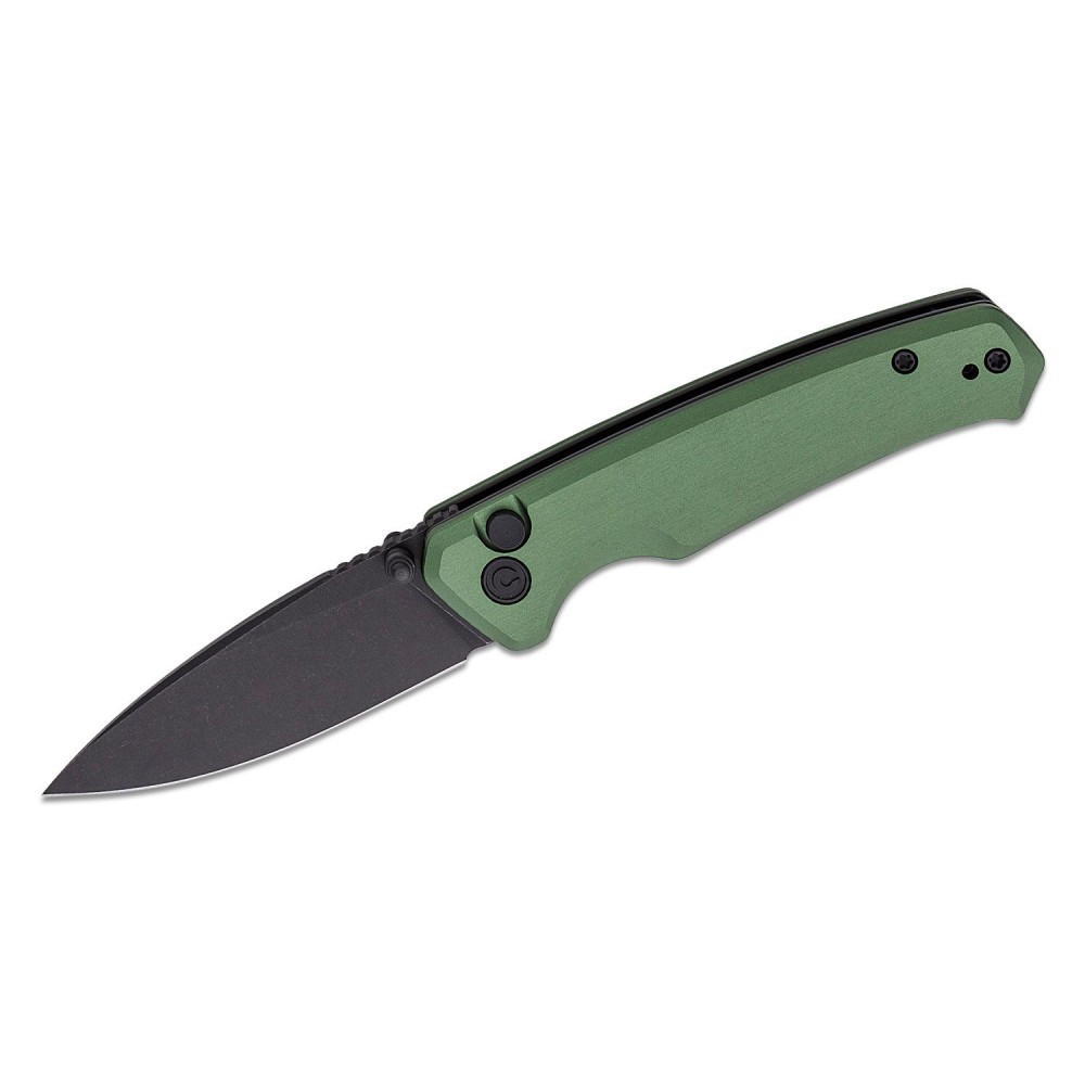 CIVIVI Altus Folding Knife Green Aluminum Handle Button Lock