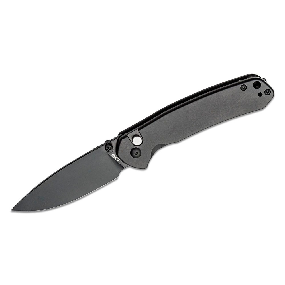 CJRB Pyrite Folding Knife - 3.1" AR-RPM9 Black DP Blade Black Stainless Steel Handle