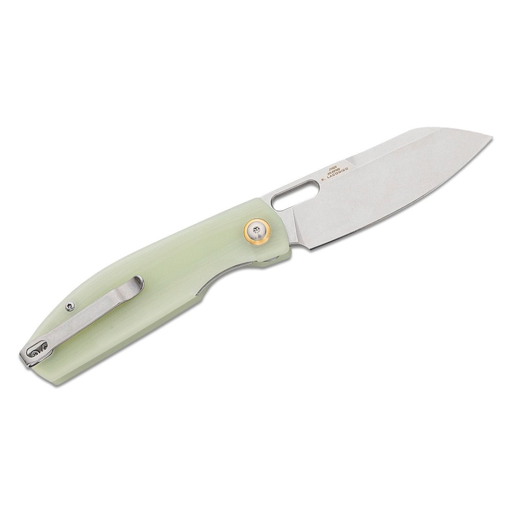 CJRB Ekko Liner Lock Knife - 3.2" AR-RPM9 Sheepsfoot Blade Jade G10 Handle