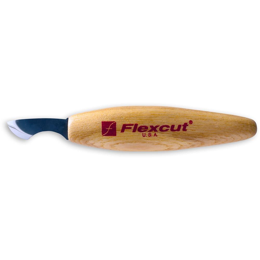 Flexcut KN36 Radius Knife 1.5" Carbon Steel Blade, Ash Wood Handle