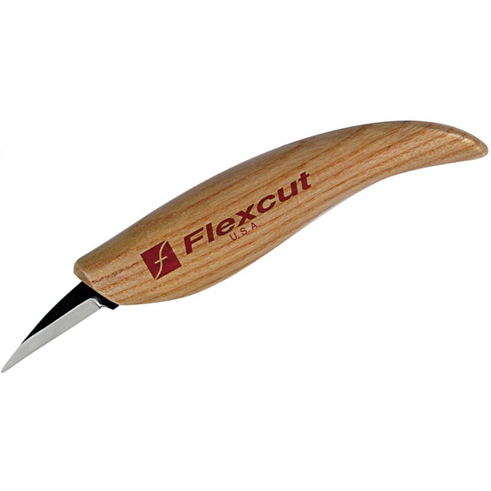 Flexcut KN13 Detail Knife 1.5" Carbon Steel Blade, Ash Wood Handle