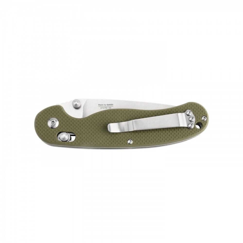 Ganzo D727M Pocket Knife - 3.5" Blade, Green G10 Handle