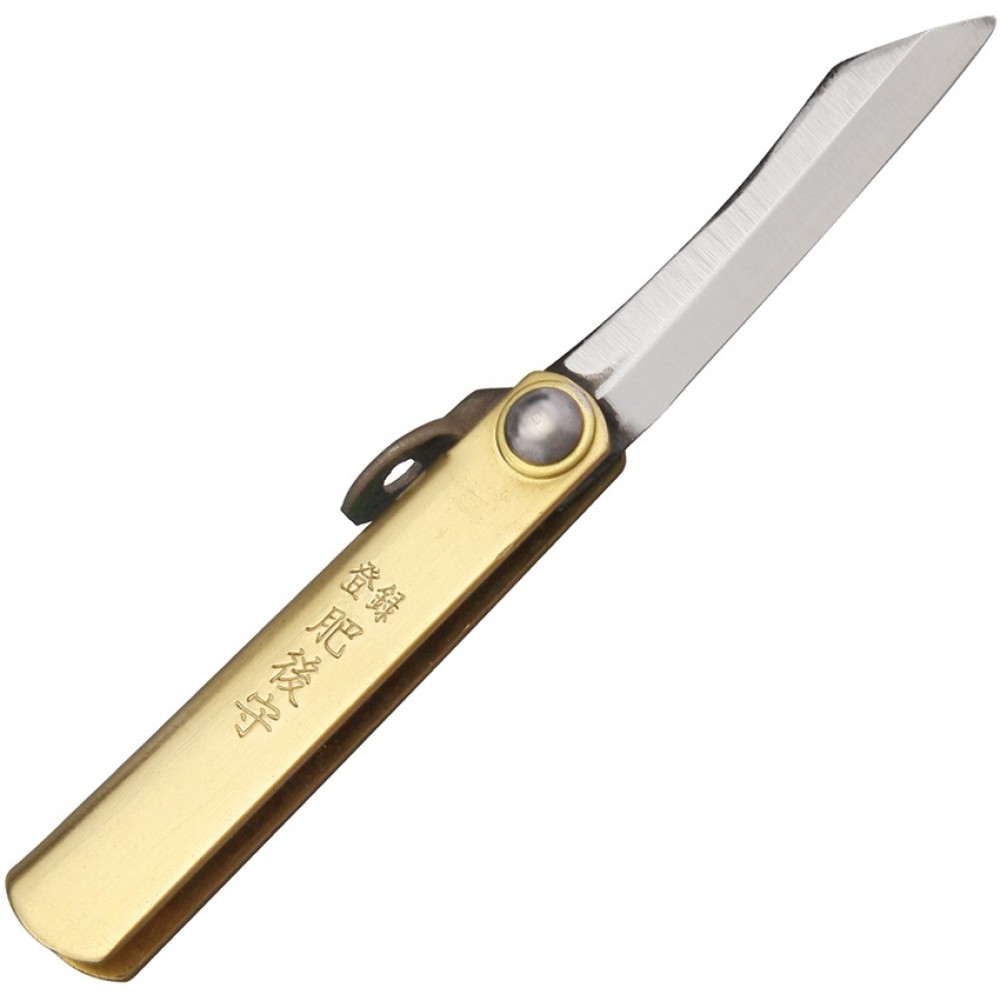 Higonokami Mini Brass UK EDC Folding Knife 1.5" Blade Brass Handle