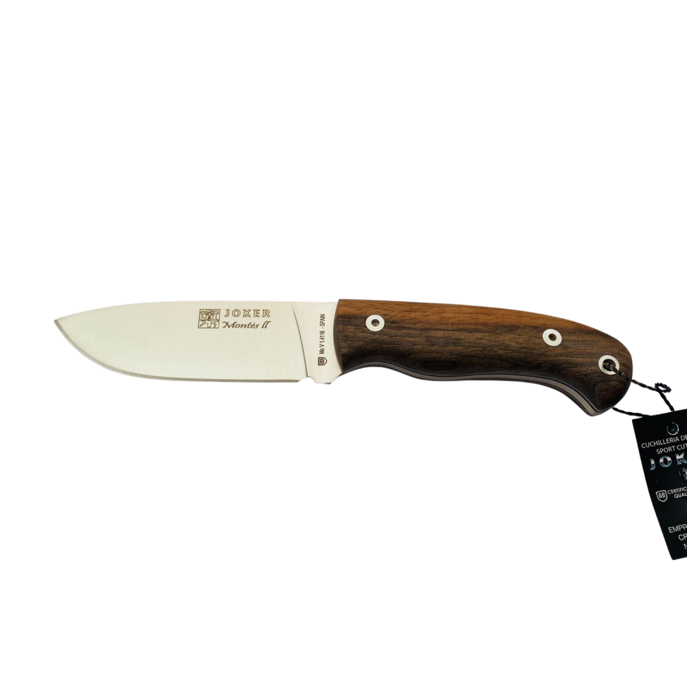 Joker Montes II Bushcraft Knife - 4.33" Stainless Steel Blade Turkish Walnut Handle