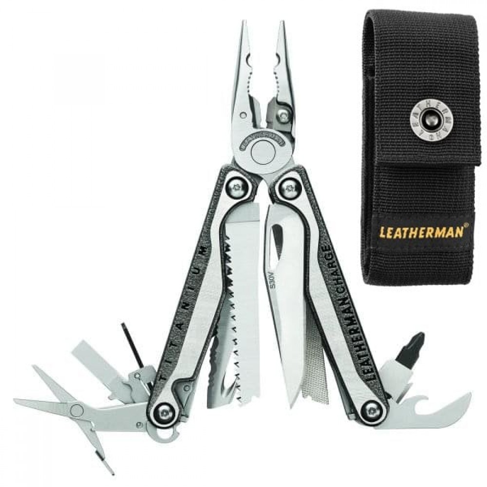 Leatherman Charge+ TTi Stainless Steel Multi-Tool Bit Set Black Nylon Sheath