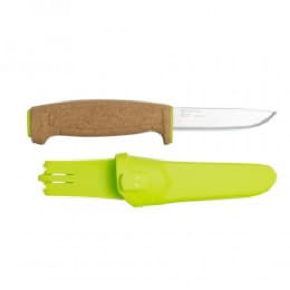 Mora Floating Knife 3.81 Blade, Cork Handle, Lime Polymer Sheath