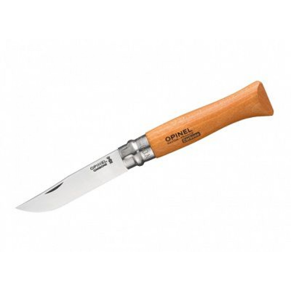 Opinel No.9 Beechwood Pocket Knife - 3.54" Carbon Blade