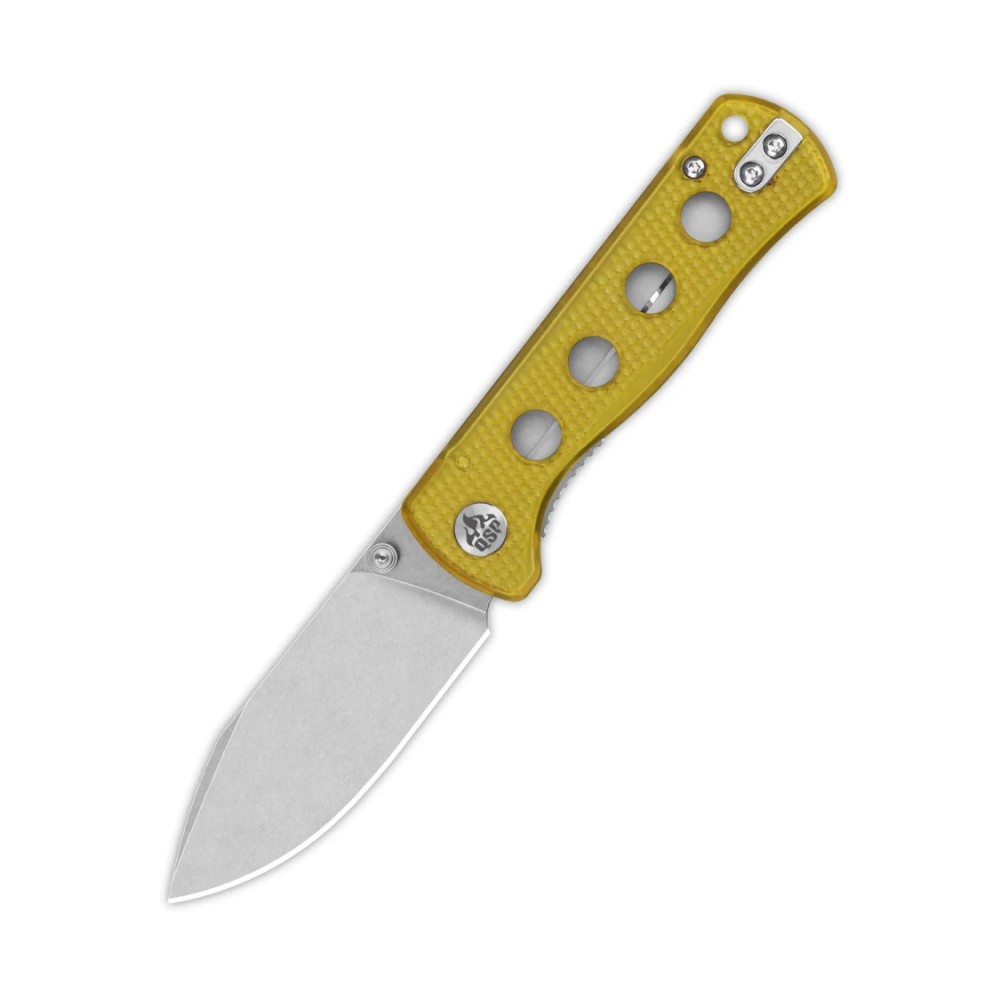 QSP Canary Folding Knife - 2.84" 14C28N Stonewashed DP Blade Uterm Handle