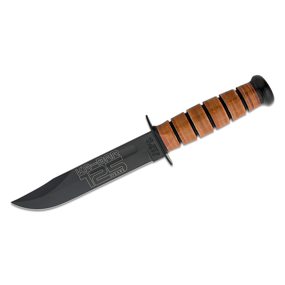 KA-BAR 9225 125th Anniversary US Army Commemorative Knife 7" 1095 Black CP Blade