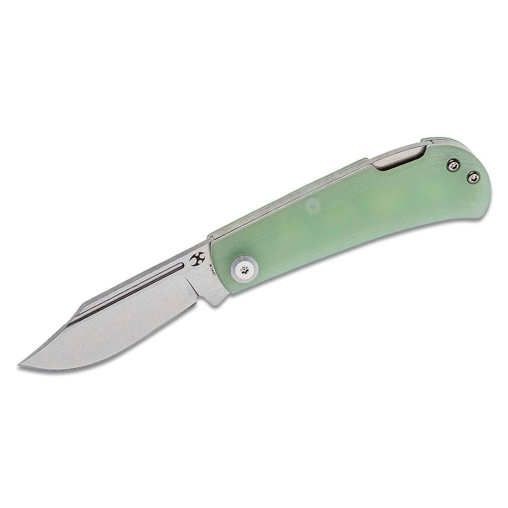 Kansept Knives Wedge Folding Knife - 2.45" 154CM Stonewashed Blade Jade G10 Handle Lockback