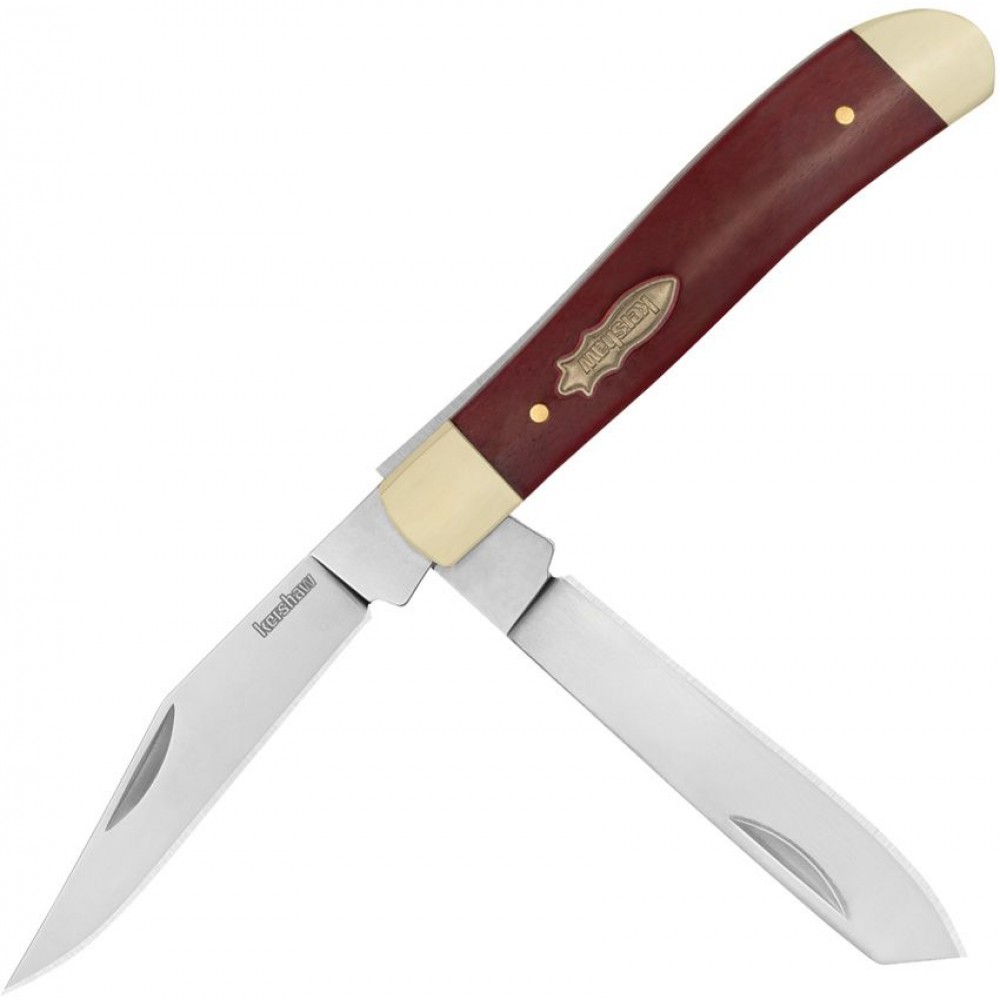 Kershaw 4381RB Gadsden 2-Blade Slipjoint UK EDC Folding Knife Red Bone Handle