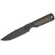 Kizer Militaw Fixed Blade Knife - 3.83" CPM-S35VN Black Blade Gold Fat Carbon