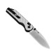 Kizer Assassin Folding Knife - 2.99" Nitro-V Stainless Steel Blade Silver and Black G10 Handle