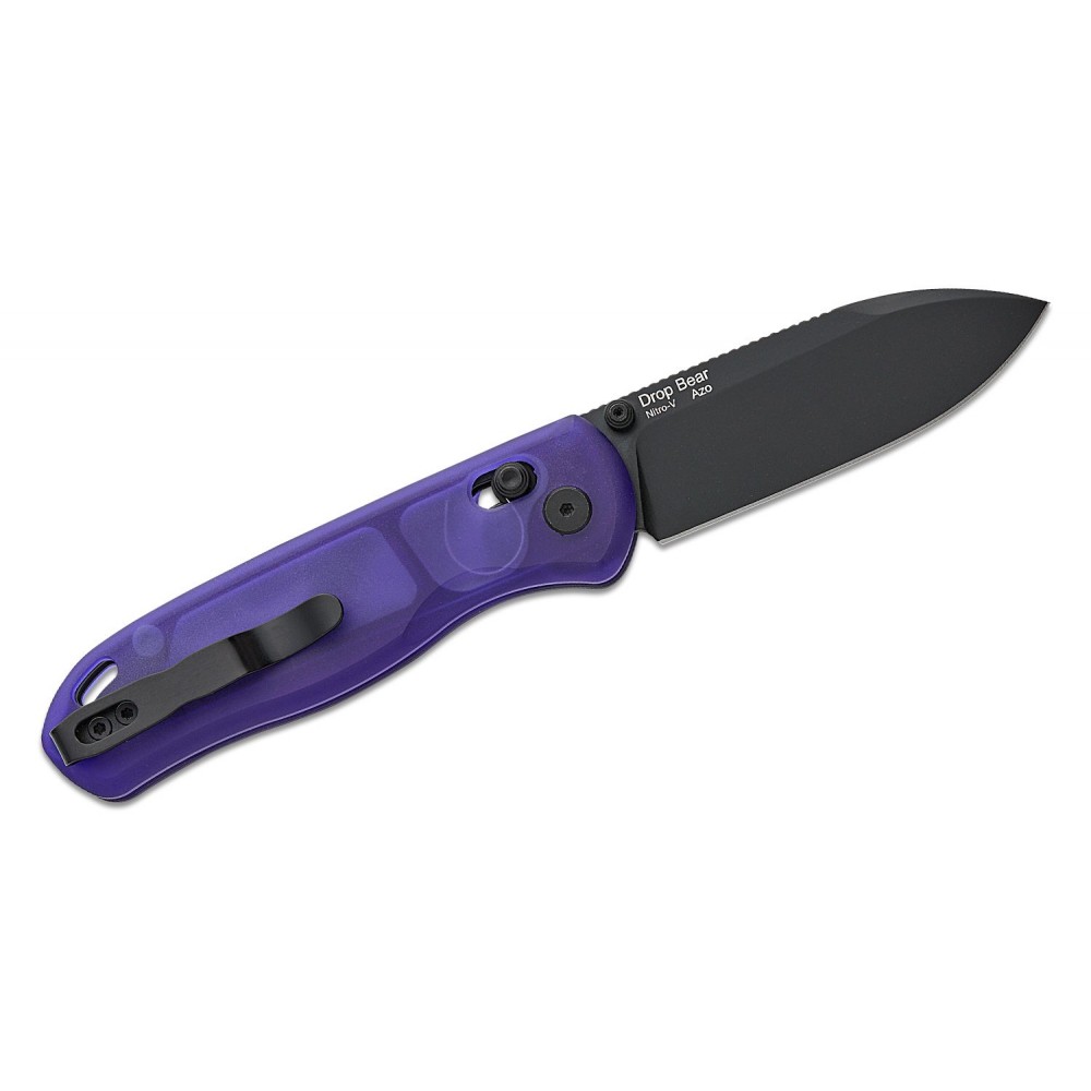 Kizer Drop Bear Folding Knife - 2.97" Nitro-V Black Blade Magic Blue (Purple) PC Handle