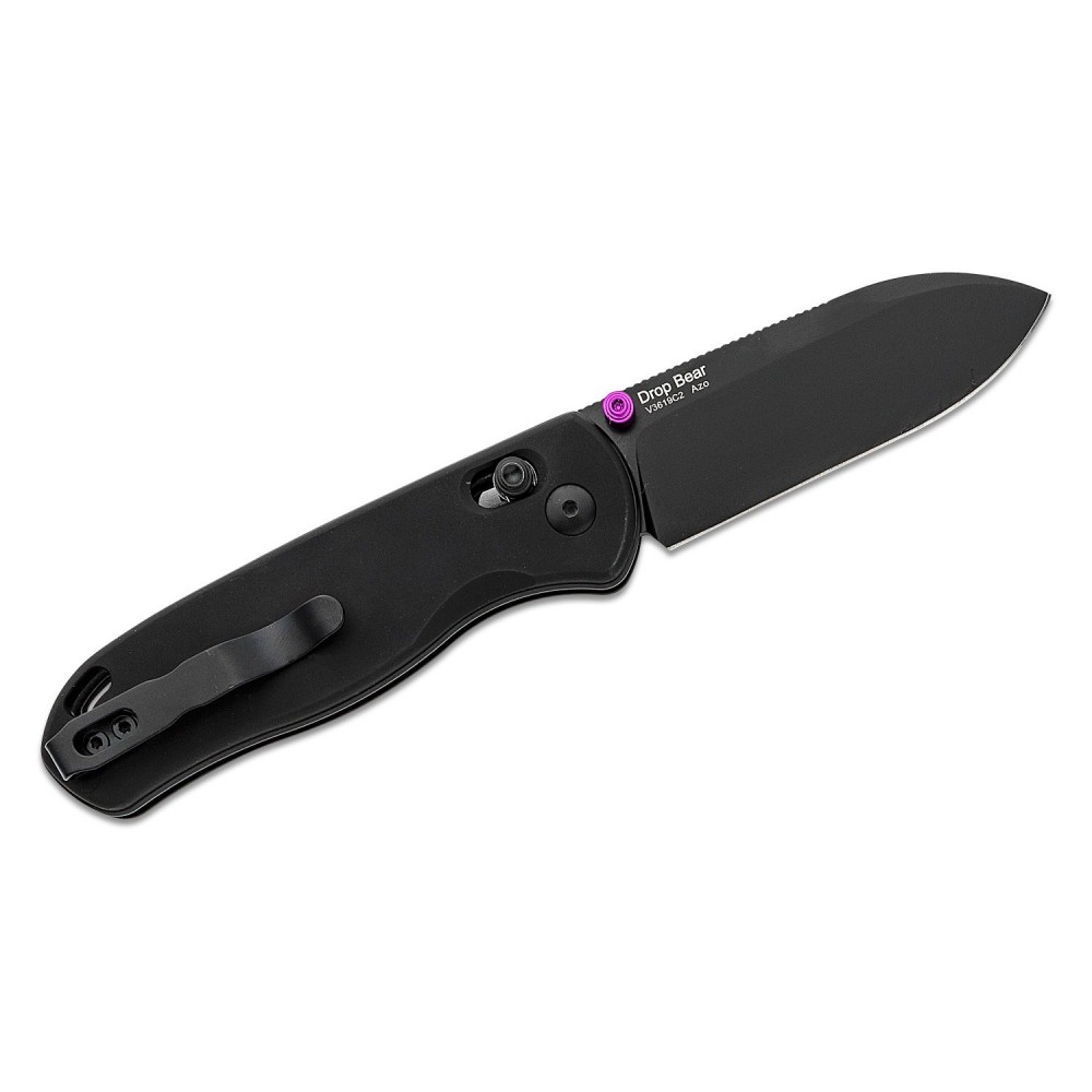 Kizer Drop Bear Folding Knife - 2.97" 154CM Black Blade Black Aluminum Handle