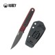 Kubey JL Drop Point Fixie Fixed Blade Knife - 3.11" DP Blade Red Black G10 Handle