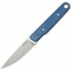 Kubey JL Drop Point Fixie Fixed Blade Knife - 3.11" DP Blade Blue Canvas Micarta Handle