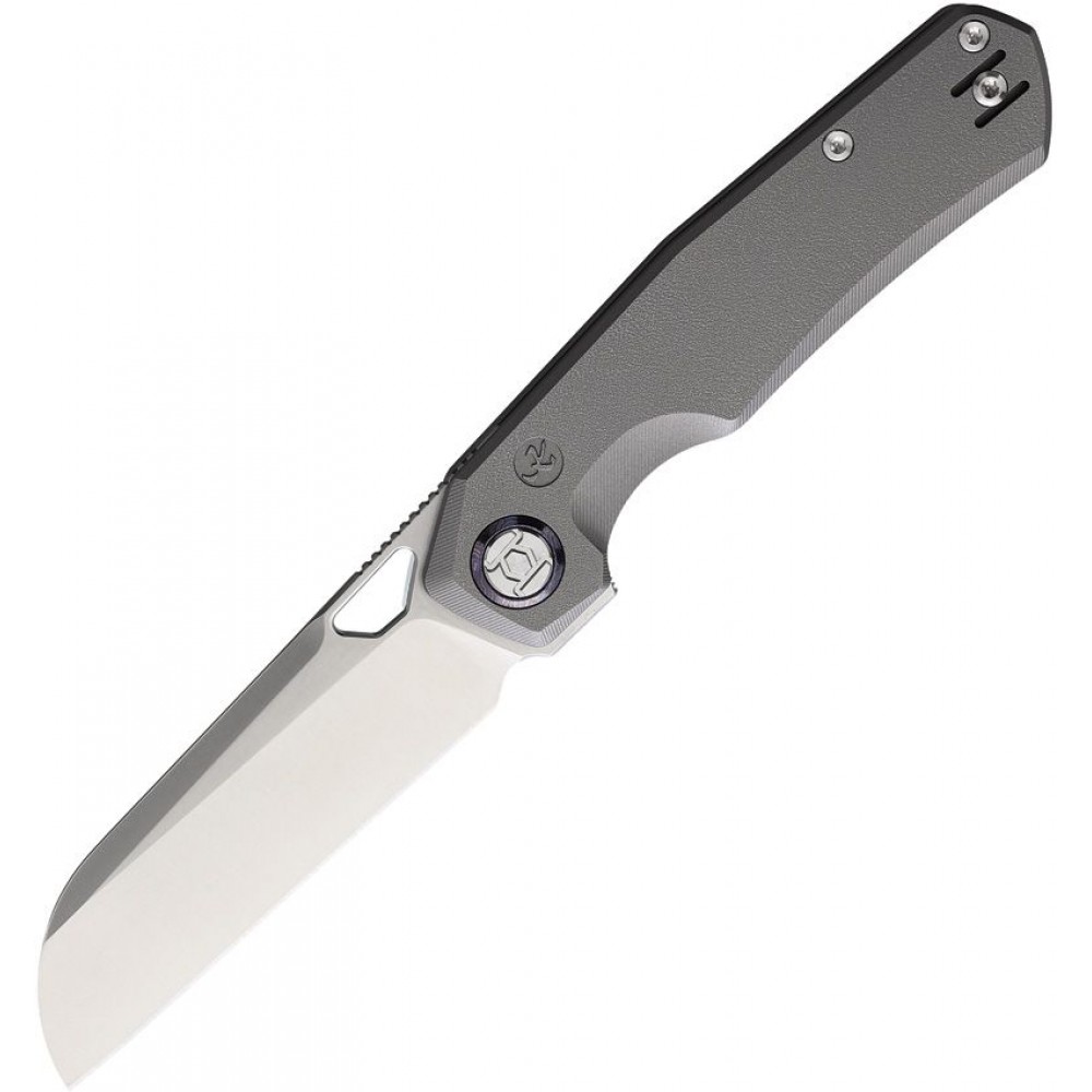 Kunwu TAO Sheepsfoot Folding Knife - 3.5" Vanax Stainless Steel Blade Titanium Handle