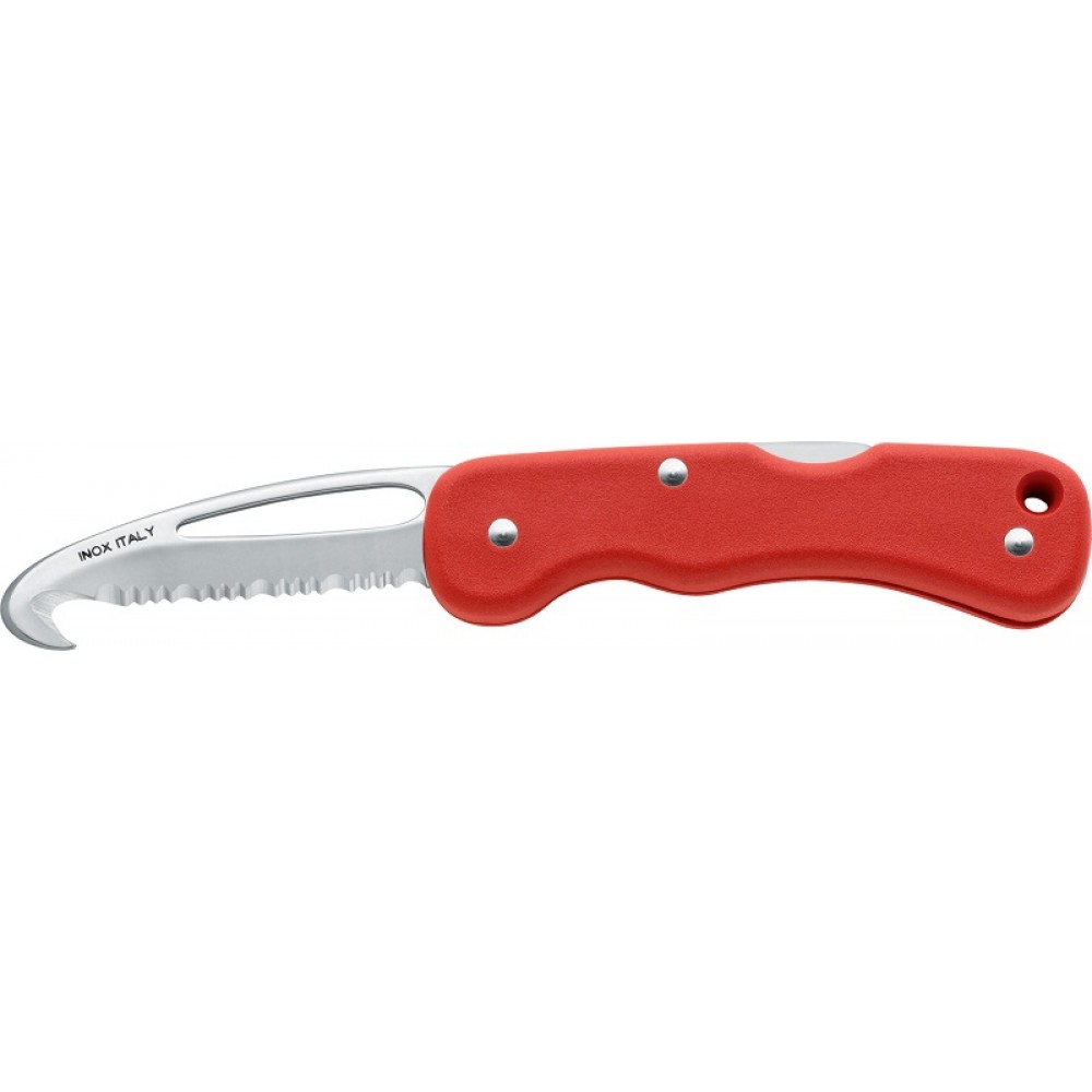 MAC 697 Red - SOS Boat Rescue Knife Locking with Hook and Shackler