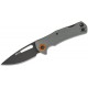 MKM Lov Lockback Folding Knife - 3" N690Co Black Drop Point Blade, Grey FRN Handle