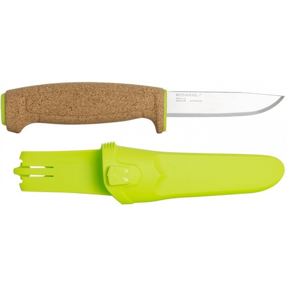 Morakniv Floating Knife 3.81" Blade, Cork Handle, Lime Polymer Sheath