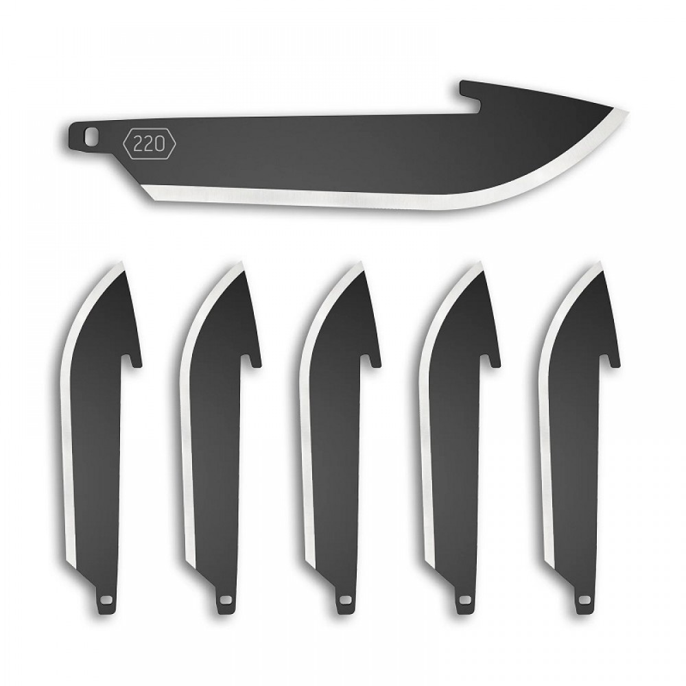 Outdoor Edge 2.2" Drop Point Replacement Blades 6 Pack Black Oxide