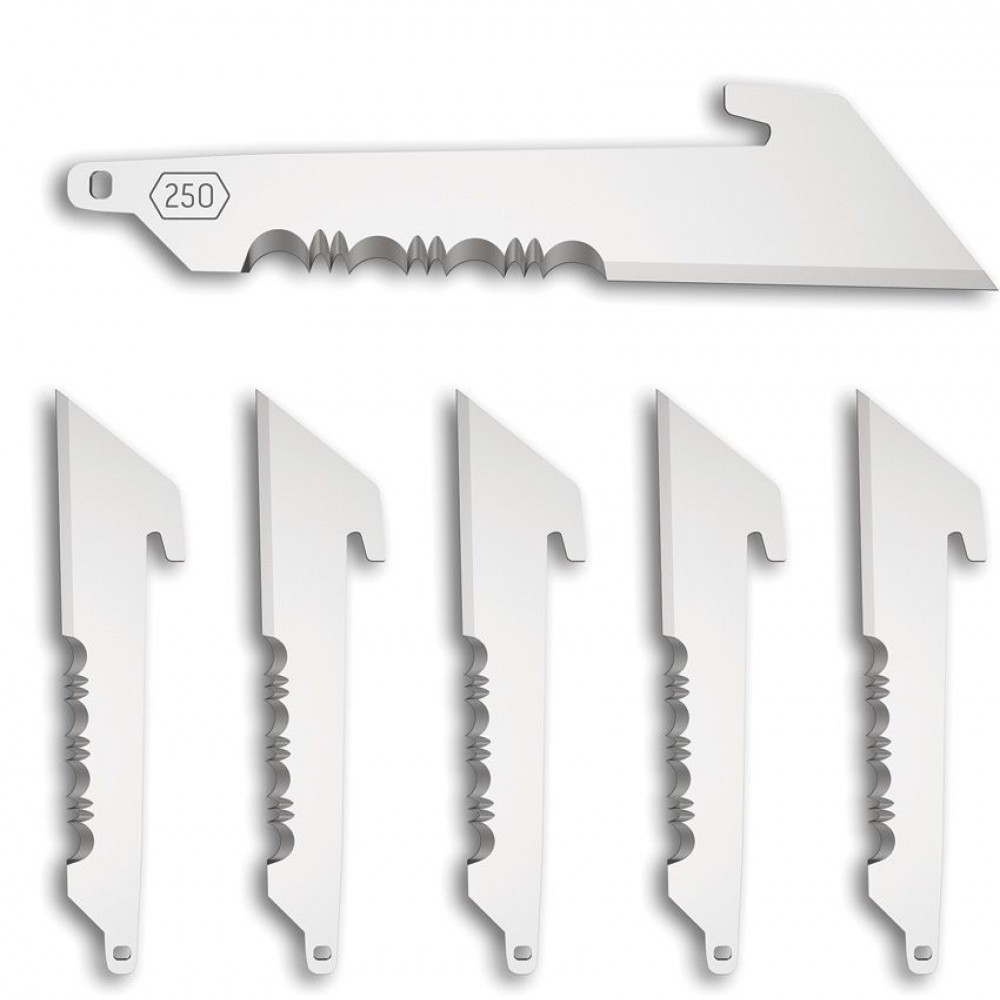 Outdoor Edge 2.5" Serrated Replacement Blades 6 Pack Stainless Steel