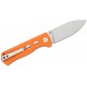 QSP Canary Folding Knife - 2.84" 14C28N Stonewashed DP Blade Orange G10 Handle