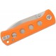 QSP Canary Folding Knife - 2.84" 14C28N Stonewashed DP Blade Orange G10 Handle