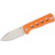 QSP Canary Folding Knife - 2.84" 14C28N Stonewashed DP Blade Orange G10 Handle