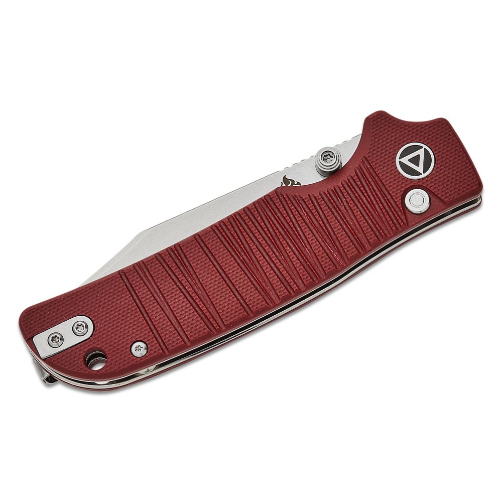 QSP Kali Folding Knife - 3.25" 14C28N Blade Dark Red Milled G10 Handle