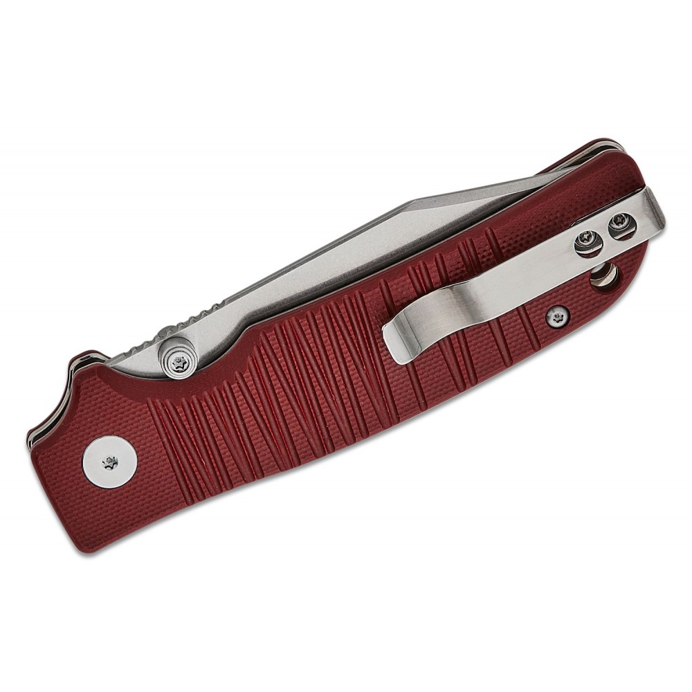 QSP Kali Folding Knife - 3.25" 14C28N Blade Dark Red Milled G10 Handle