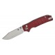 QSP Kali Folding Knife - 3.25" 14C28N Blade Dark Red Milled G10 Handle