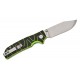 QSP Kali Folding Knife - 3.25" 14C28N Blade Black and Neon Green Milled G10 Handle