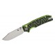 QSP Kali Folding Knife - 3.25" 14C28N Blade Black and Neon Green Milled G10 Handle