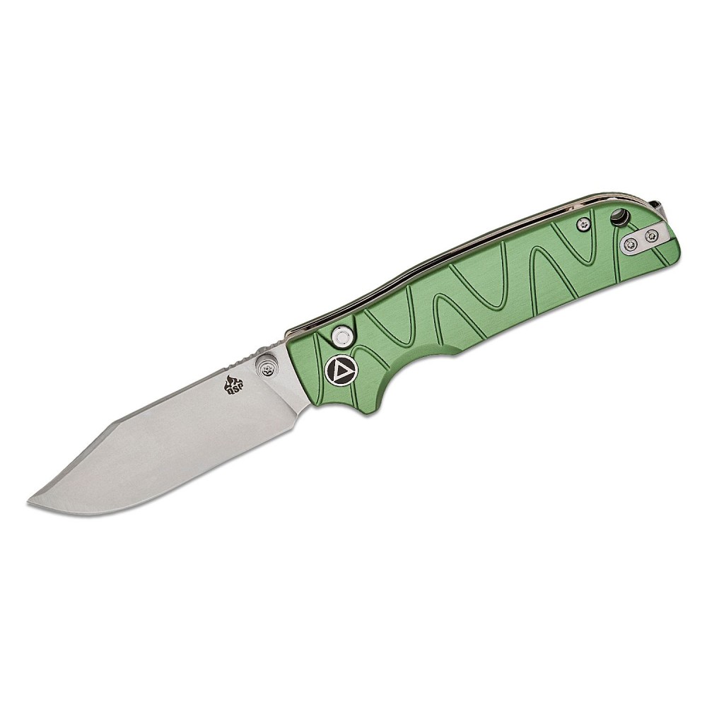 QSP Kali Folding Knife - 3.25" 14C28N Blade Green Milled G10 Handle